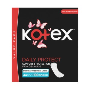 KOTEX PANTYLINERS CORE UNSCENTD 100EA