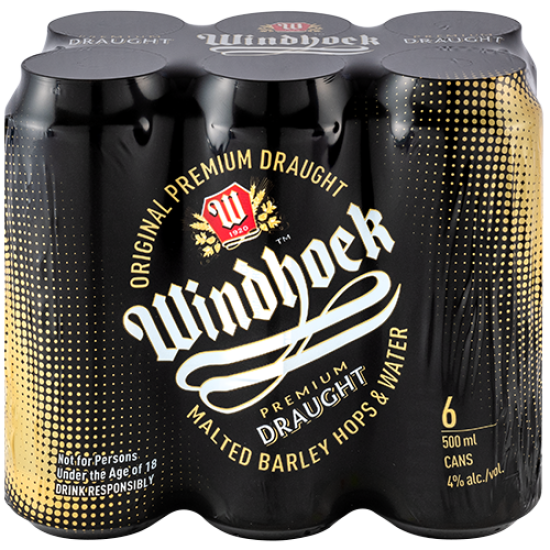 WINDHOEK DRAUGHT CAN 500ML